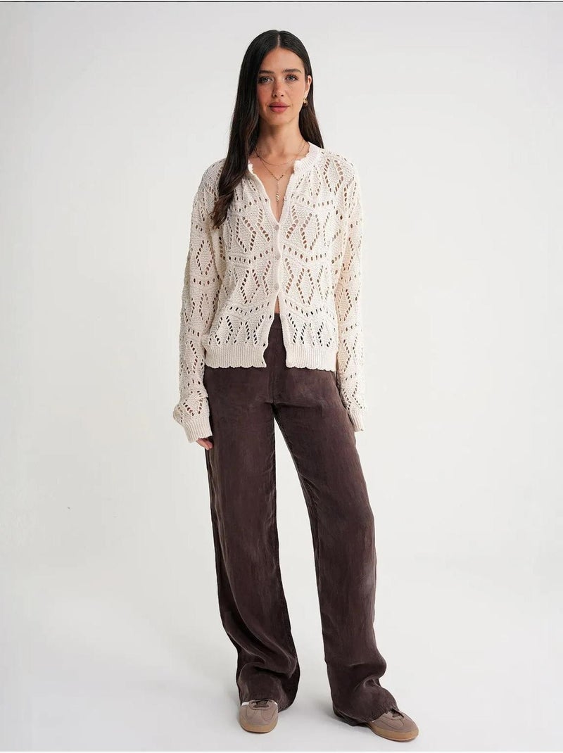 Cardigan in maglia testurizzata con chiusura a bottoni mixray Beige - Kiabi