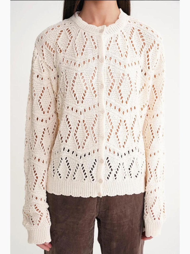 Cardigan in maglia testurizzata con chiusura a bottoni mixray Beige - Kiabi
