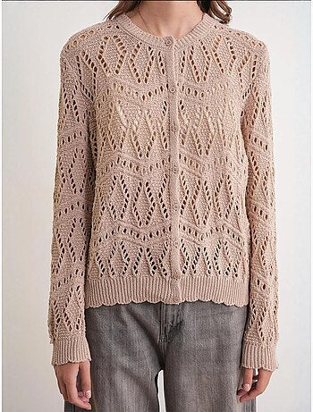 Cardigan in maglia testurizzata con chiusura a bottoni mixray