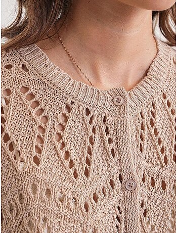Cardigan in maglia testurizzata con chiusura a bottoni mixray