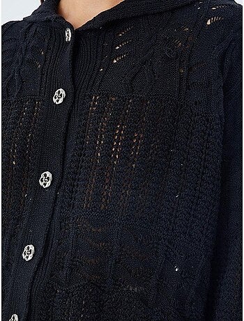 Cardigan in maglia testurizzata con chiusura a bottoni mixray