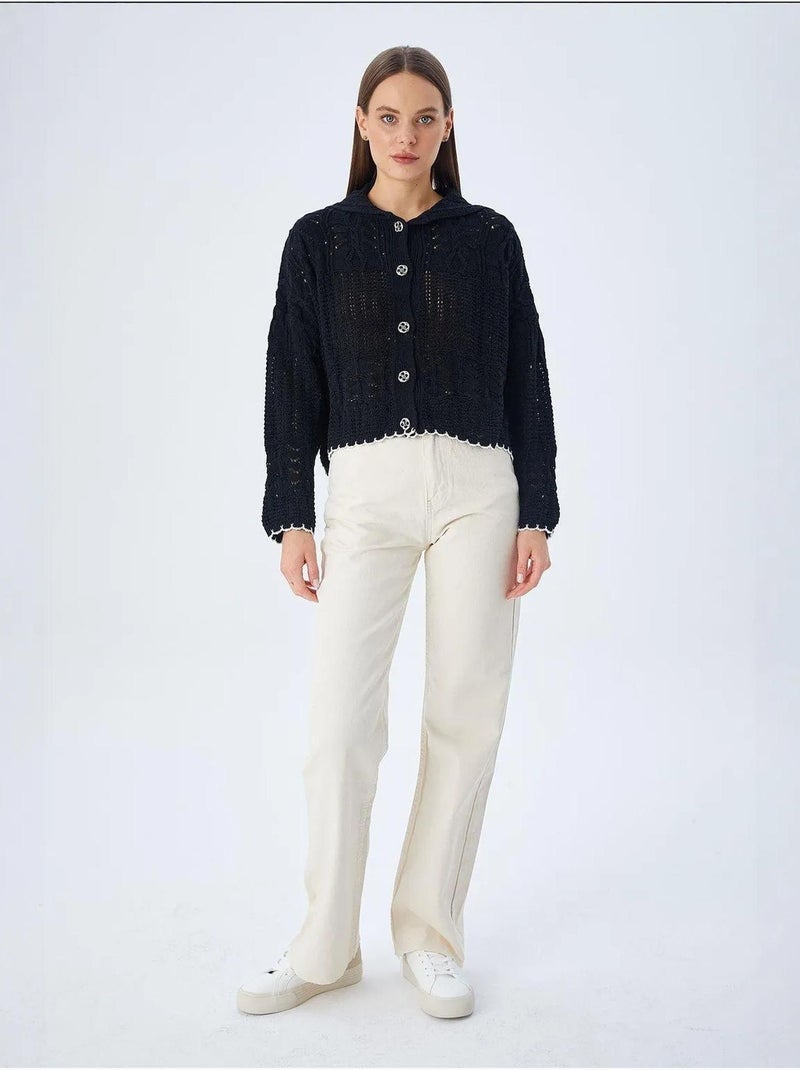 Cardigan in maglia testurizzata con chiusura a bottoni mixray Nero - Kiabi