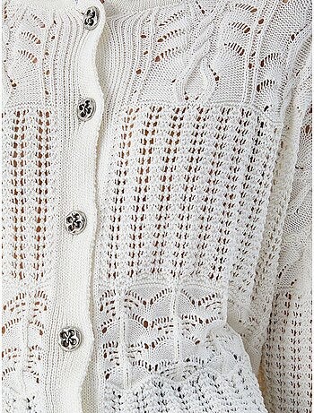 Cardigan in maglia testurizzata con chiusura a bottoni mixray