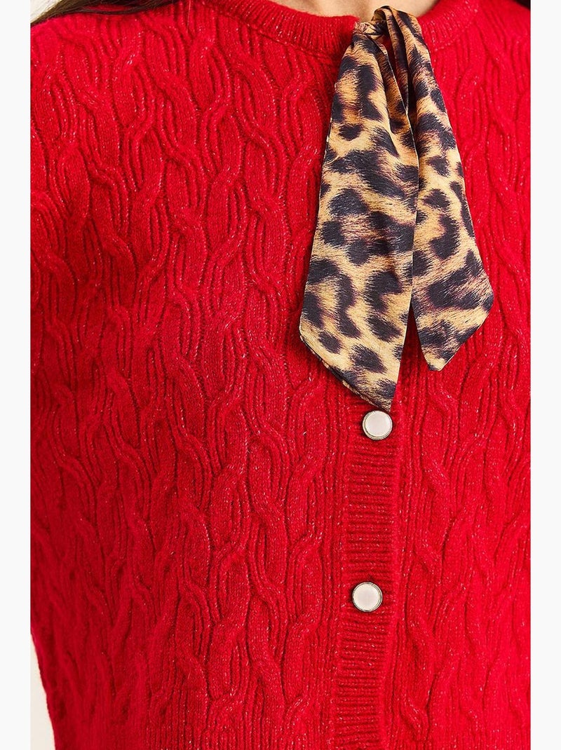 Cardigan in maglia testurizzata lucci Rosso - Kiabi