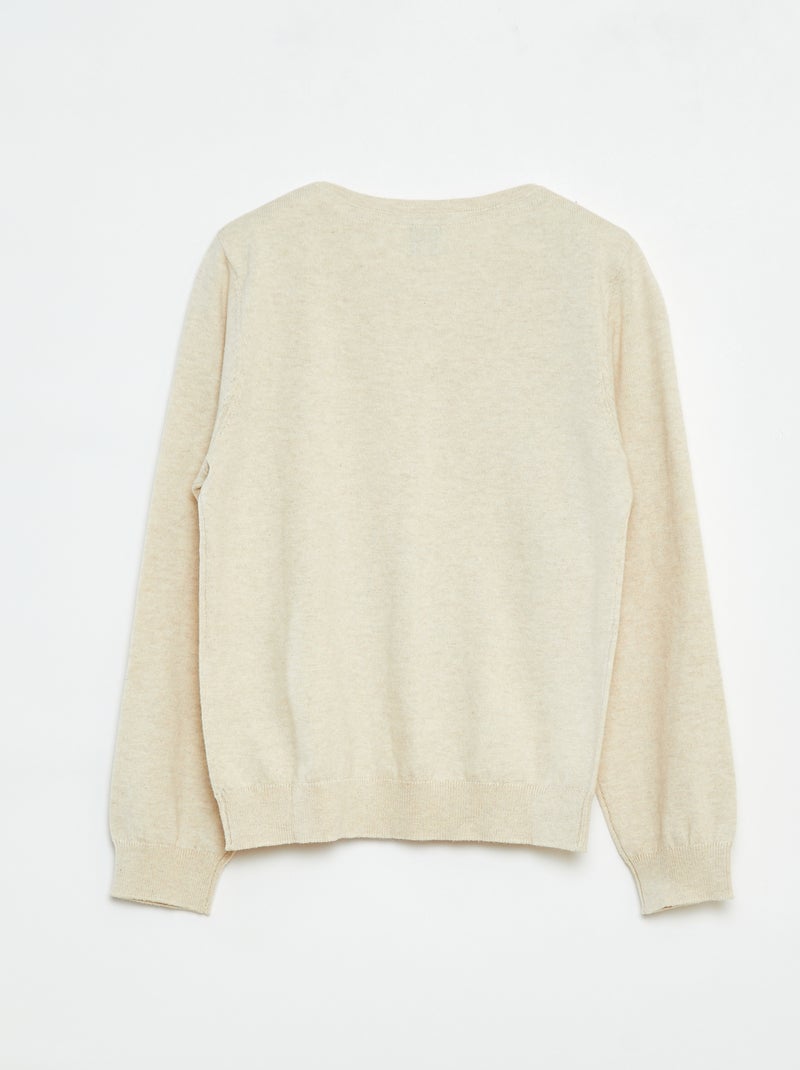 Cardigan in maglia tinta unita Beige - Kiabi