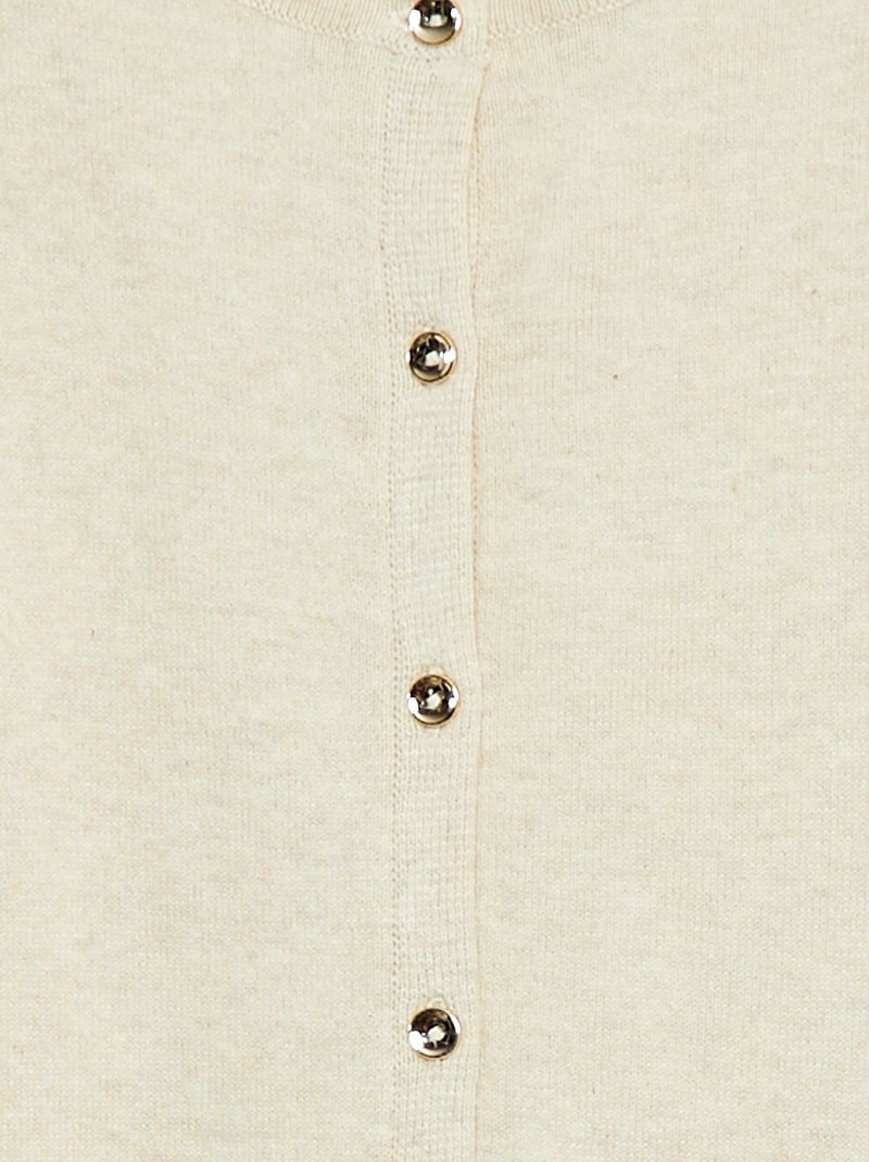 Cardigan in maglia tinta unita Beige - Kiabi