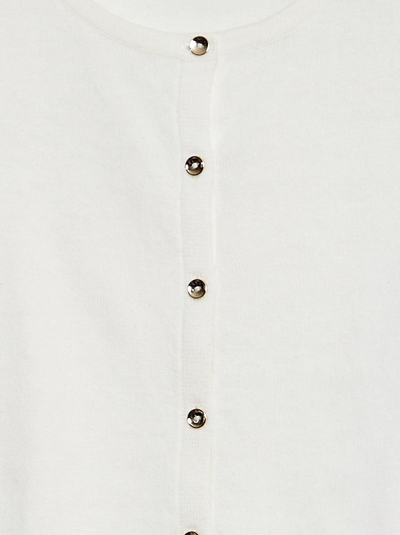 Cardigan in maglia tinta unita BIANCO - Kiabi