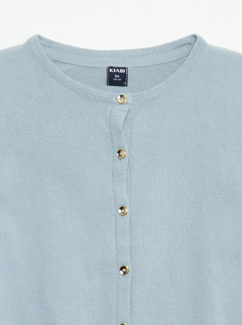 Cardigan in maglia tinta unita Blu - Kiabi