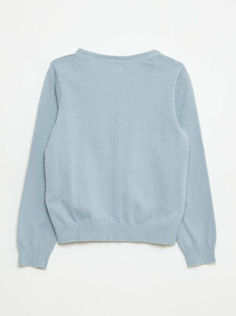 Cardigan in maglia tinta unita Blu - Kiabi