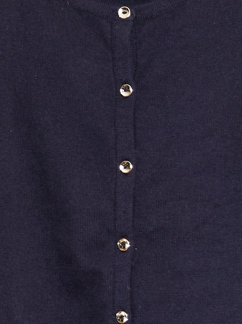 Cardigan in maglia tinta unita blu - Kiabi