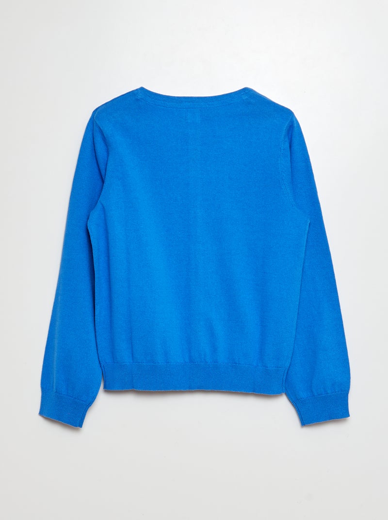 Cardigan in maglia tinta unita BLU - Kiabi