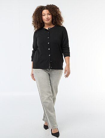 Cardigan in maglia tinta unita