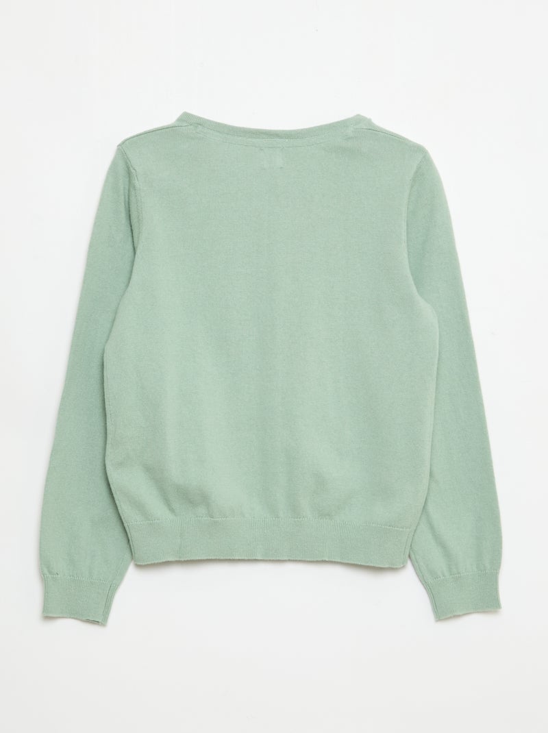 Cardigan in maglia tinta unita Verde - Kiabi