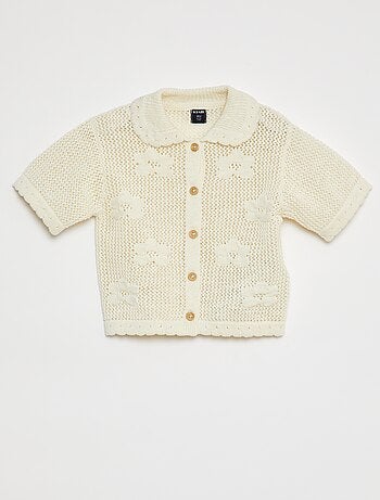Cardigan in maglia traforata