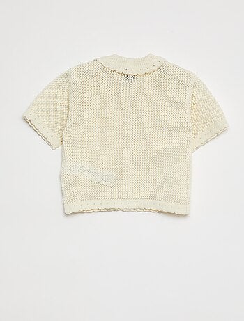 Cardigan in maglia traforata
