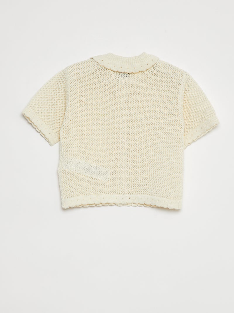 Cardigan in maglia traforata BEIGE - Kiabi