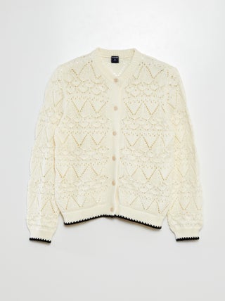Cardigan in maglia traforata