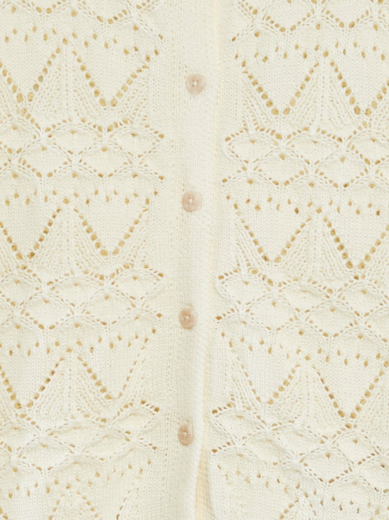 Cardigan in maglia traforata BEIGE - Kiabi