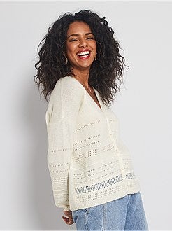 Cardigan in maglia traforata - Kiabi