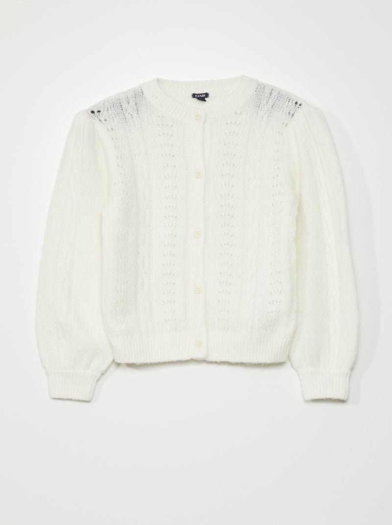 Cardigan in maglia traforata Bianco - Kiabi