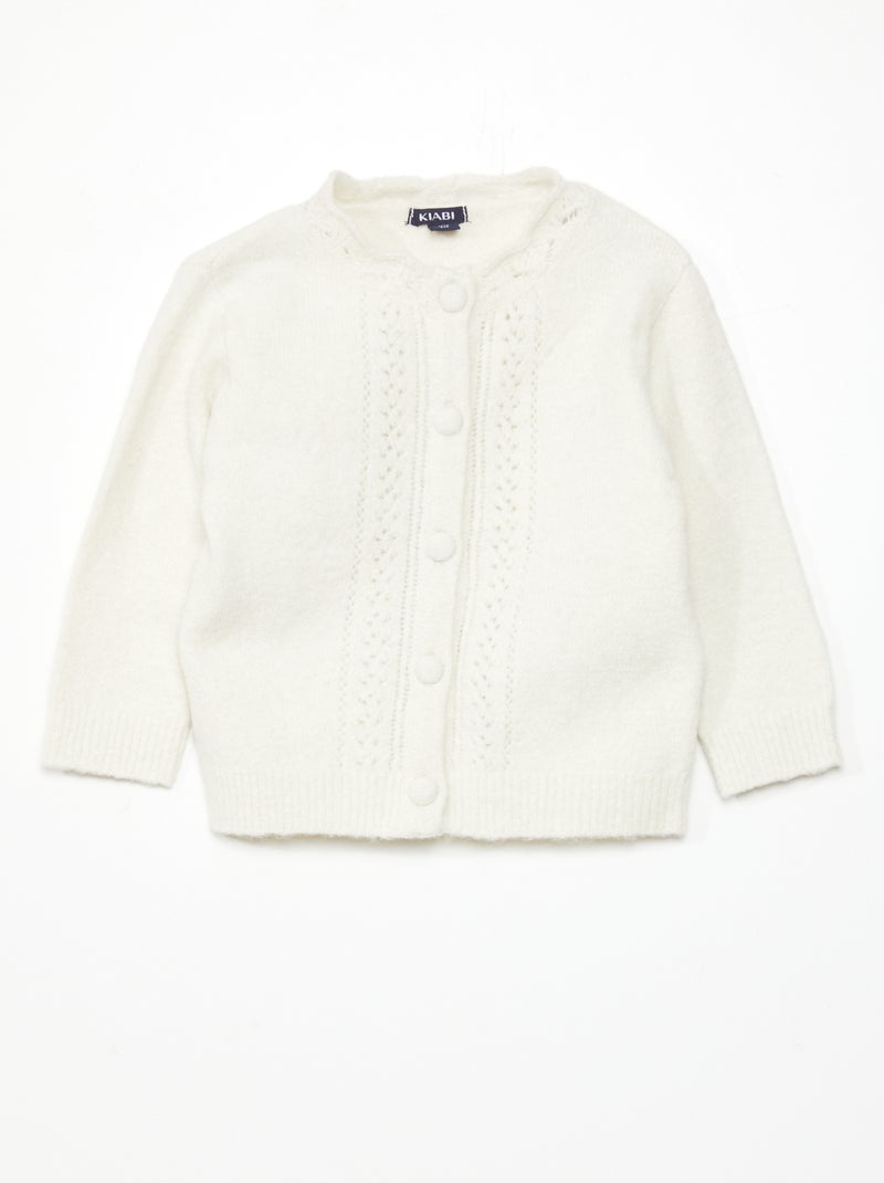 Cardigan in maglia traforata Bianco - Kiabi