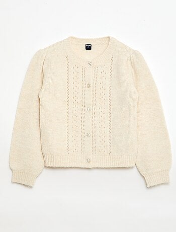 Cardigan in maglia traforata