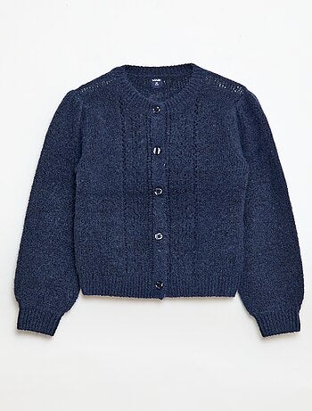 Cardigan in maglia traforata