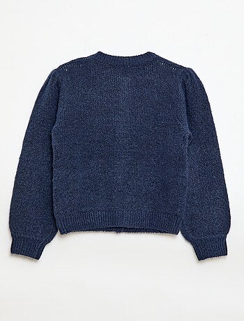 Cardigan in maglia traforata