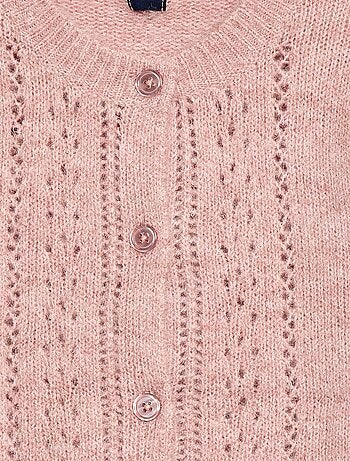 Cardigan in maglia traforata
