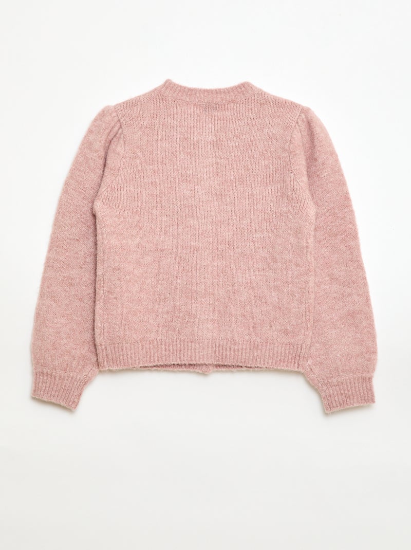 Cardigan in maglia traforata Rosa - Kiabi