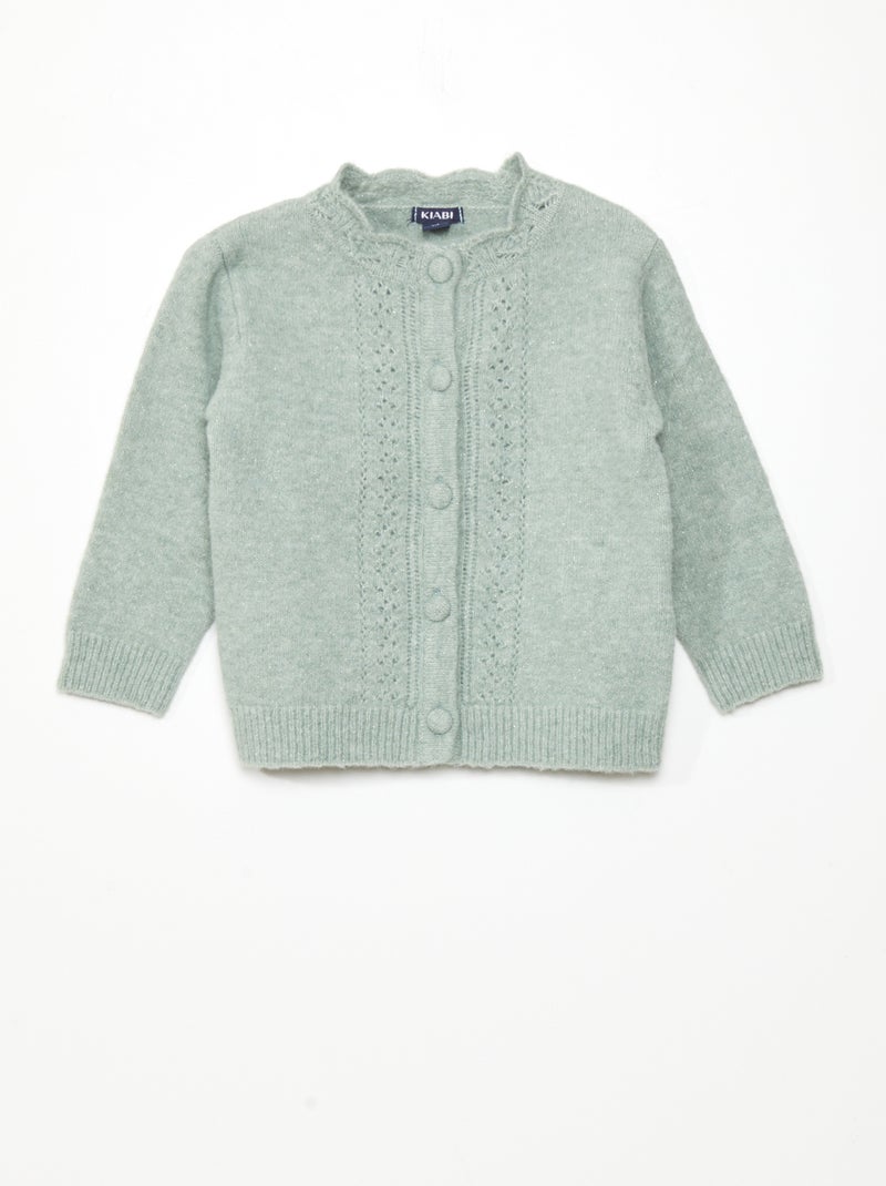 Cardigan in maglia traforata VERDE - Kiabi