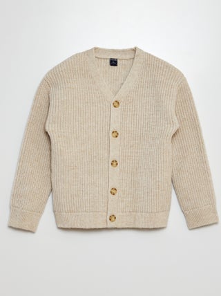 Cardigan in maglia tricot con bottoni