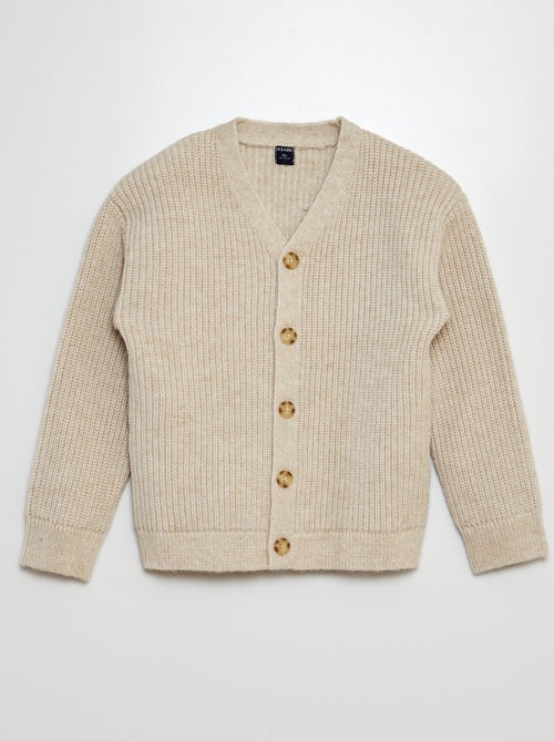 Cardigan in maglia tricot con bottoni - Kiabi