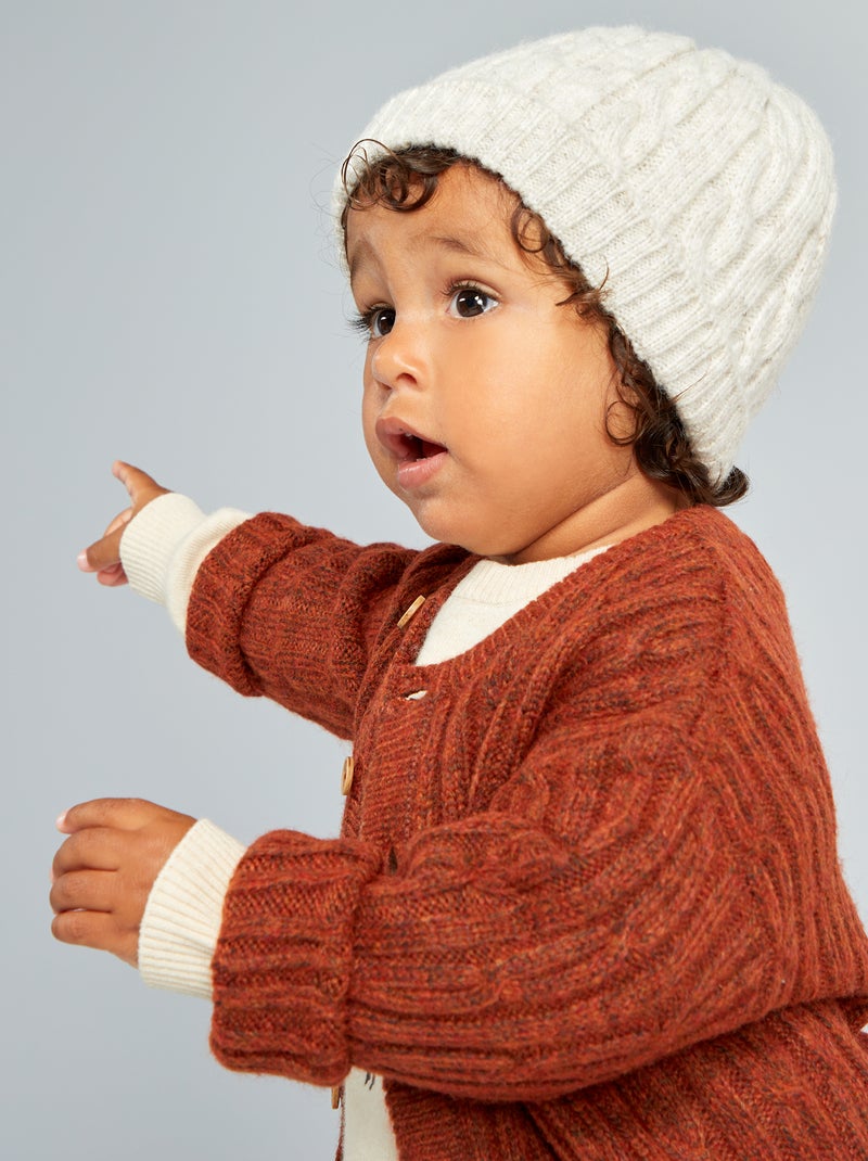 Cardigan in maglia tricot con bottoni marrone - Kiabi