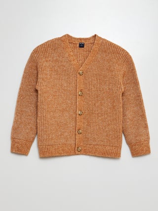 Cardigan in maglia tricot con bottoni