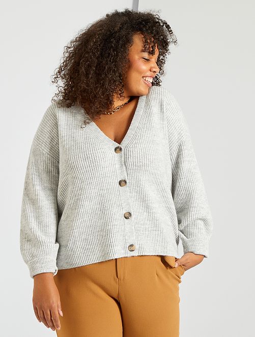 Cardigan in maglia tricot - GRIGIO - Kiabi - 18.00€