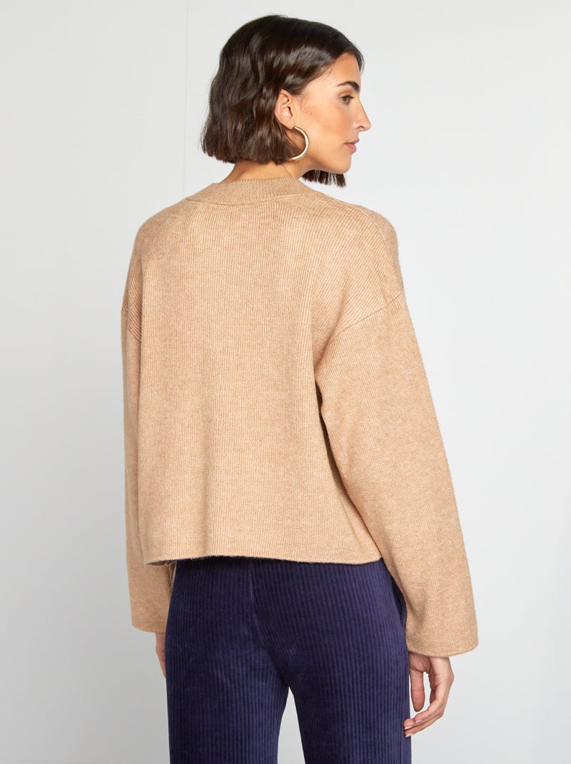 Cardigan in maglina leggera BEIGE - Kiabi