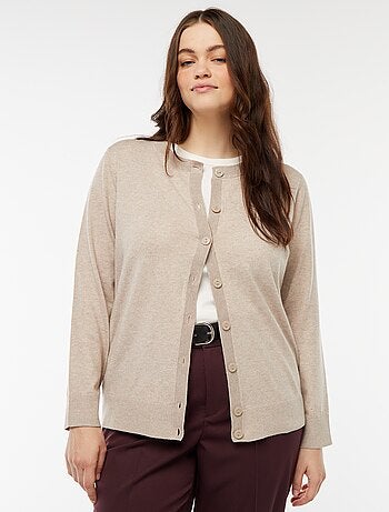Cardigan in maglina leggera con apertura con bottoni