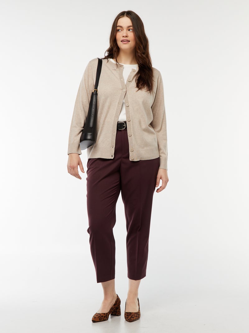 Cardigan in maglina leggera con apertura con bottoni Beige - Kiabi