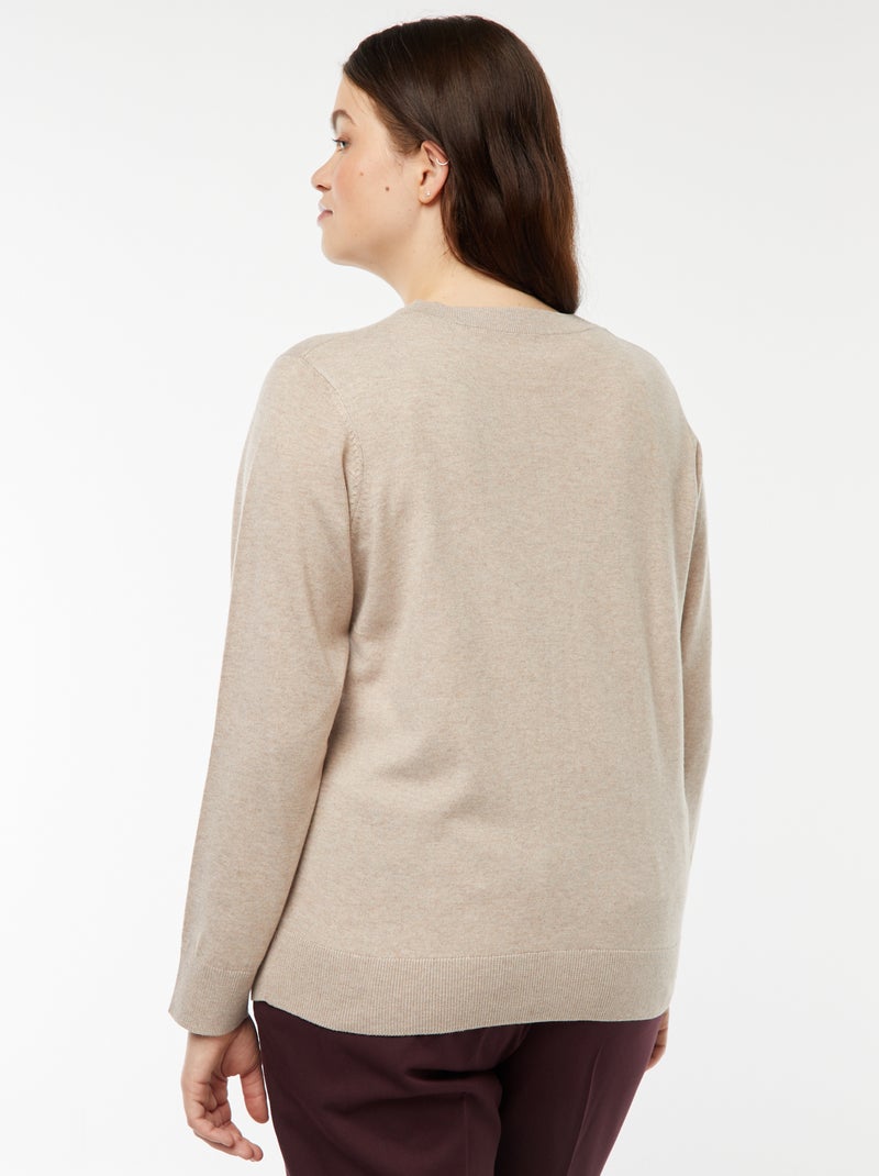 Cardigan in maglina leggera con apertura con bottoni Beige - Kiabi