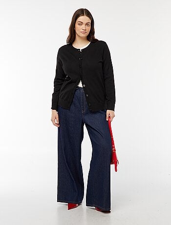 Cardigan in maglina leggera con apertura con bottoni