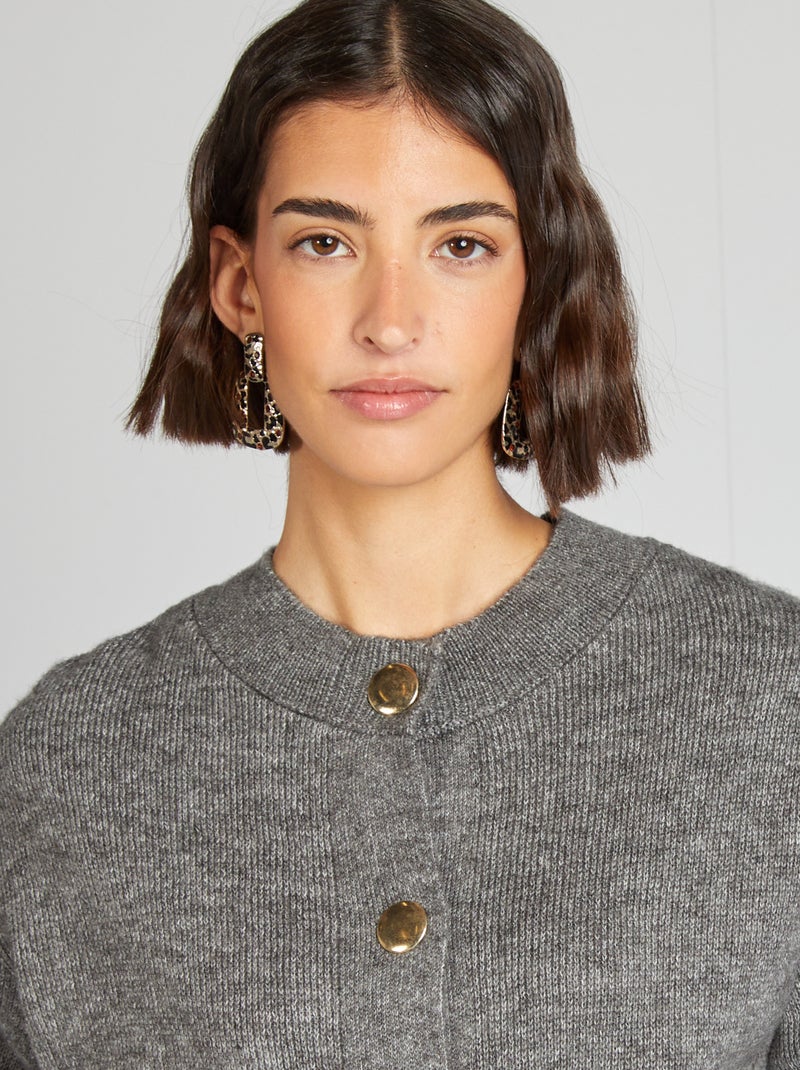 Cardigan in maglina leggera GRIGIO - Kiabi