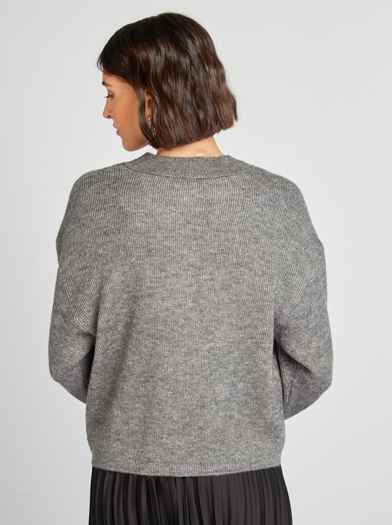 Cardigan in maglina leggera GRIGIO - Kiabi