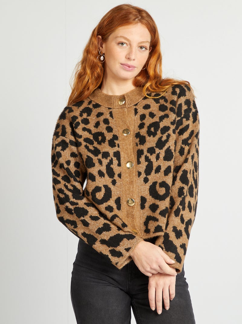 Cardigan in maglina leggera MARRONE - Kiabi