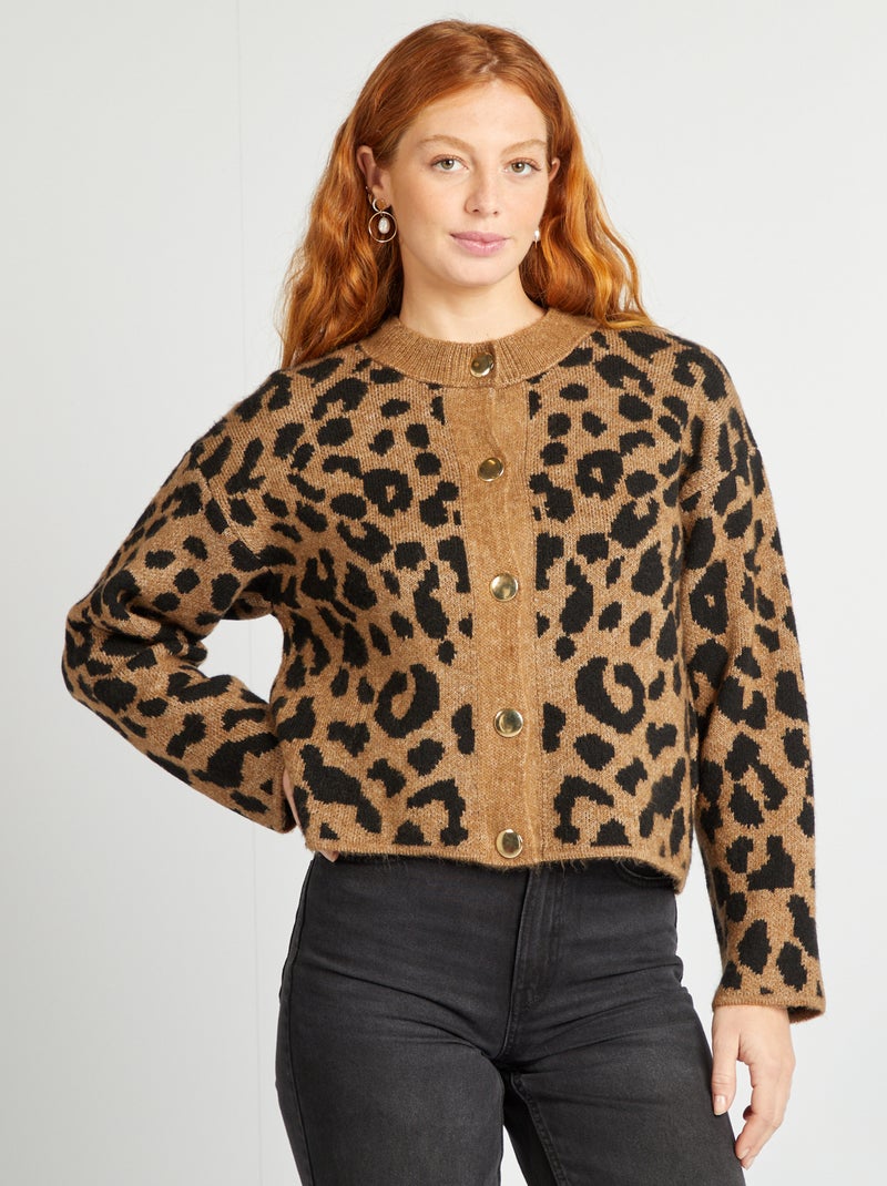 Cardigan in maglina leggera MARRONE - Kiabi