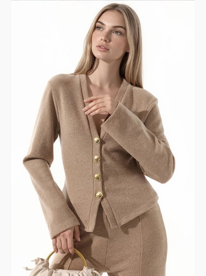 Cardigan in misto cotone busem Cammello - Kiabi