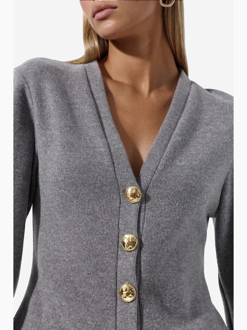 Cardigan in misto cotone busem Grigio nero - Kiabi