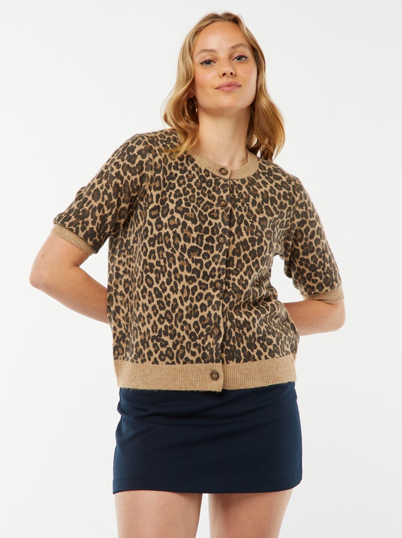 Cardigan in misto lana Beige - Kiabi