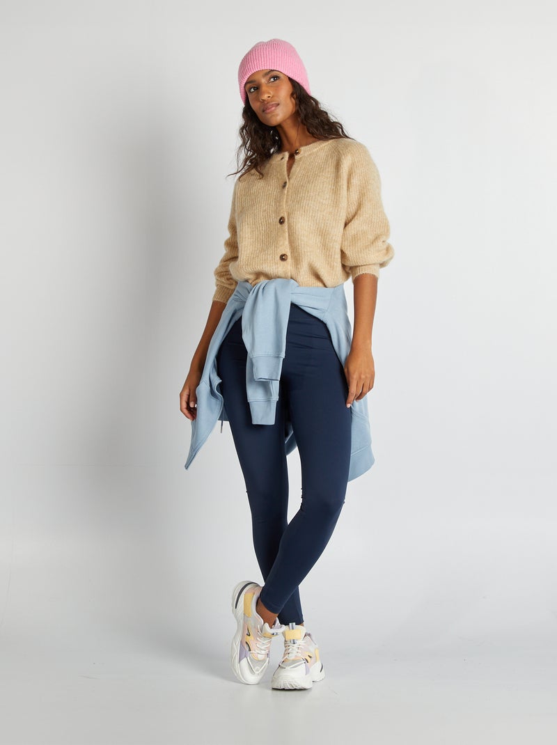 Cardigan in misto lana e mohair BEIGE - Kiabi