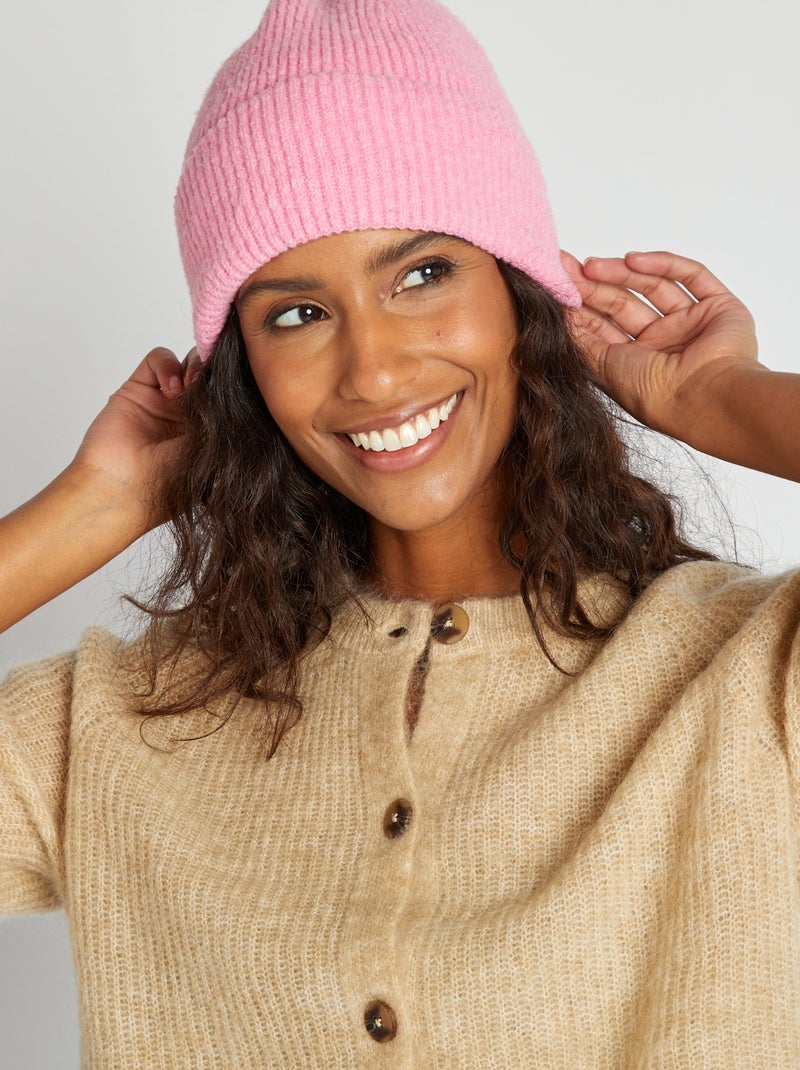 Cardigan in misto lana e mohair BEIGE - Kiabi